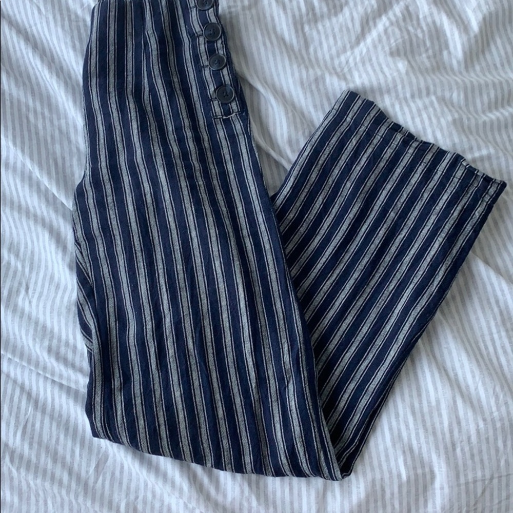 Flowy Striped Linen Pants